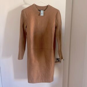 Ann Taylor brown suede knit dress